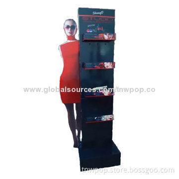 Fashionable Cardboard Display Racks, Slim Cosmetic Display FSDU, Customized Sizes and Designs